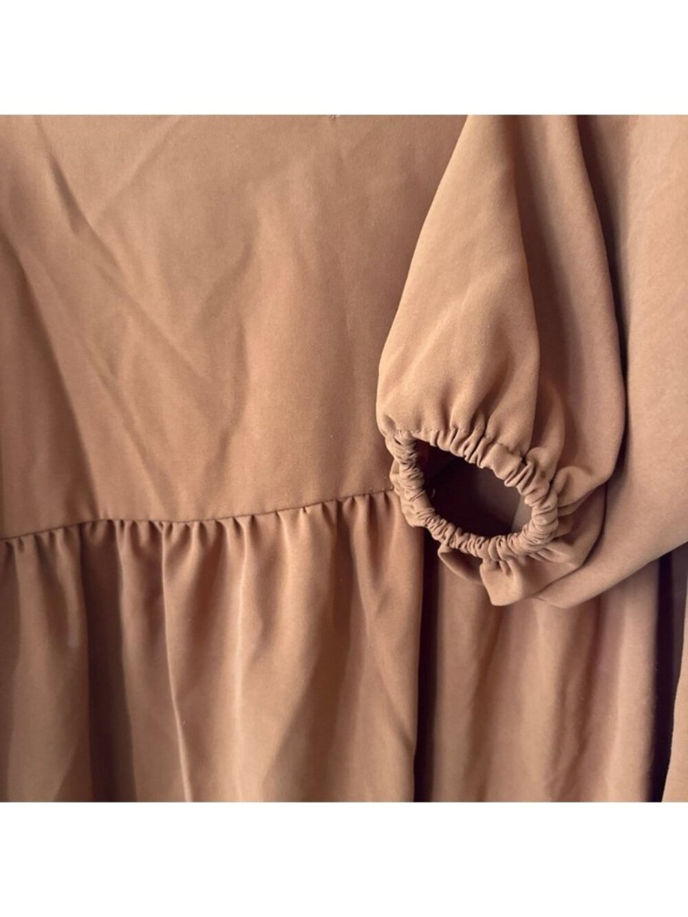 V-Neck Tiered Mini Dress in Rust